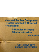 Load image into Gallery viewer, 21&quot; Natural Rubber Tarp Straps Bungees - 50 Pack
