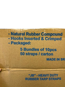 21" Natural Rubber Tarp Straps Bungees - 50 Pack