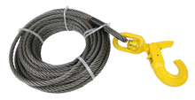 Load image into Gallery viewer, 3/8 x 50&#39; Steel Core Winch Cable with Self Locking Swivel Hook
