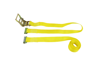 (600pcs Pallet Sale) 2" x 12' Yellow Interior Van Strap Ratchet Assembly with E-Track Fitting