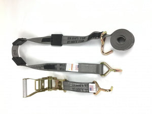 2" x 11' DIAMOND WEAVE 3 Point Ratchet Wheel Strap with 3 Rubber Tread Grabs (For Miller & Sun Country Deck)