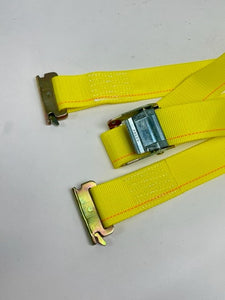2" x 12' Yellow Interior Van Strap Cam Buckle Assembly with E-Track Fitting