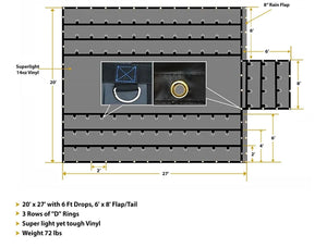 20' x 27' Tarp With 6' Drop