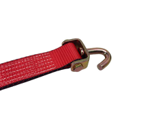 Load image into Gallery viewer, 2&quot; x 11&#39; Red Tecnic Ratchet 3 Point Wheel Strap with 3 Rubber Tread Grabs (Swivel J)(4 Pack)
