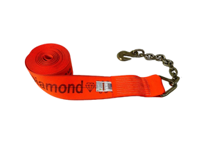 4" x 30' DIAMOND WEAVE Winch Strap with Chain End