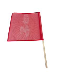 Red Warning Flag with Wood Handle (4 Pack)