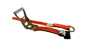 2" x 8' Orange Tecnic Lasso Strap w/ Flat Hook Ratchets (4 PACK)