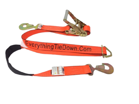 Axle Straps Combo W/ Ratchet and Flat Hook Short End