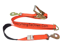 Combo Axle Strap w/ Ratchet & Flat Snap Hook Short End | Pack of 2