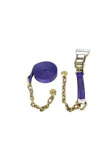 2" x 30' Ratchet Strap Purple DW w/ Chain End & Grab Hook