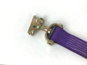 2" x 11' Purple DIAMOND WEAVE Wheel Strap with 2' Low Profile Grip Sleeve and Ratchet (Double Swivel E Track)(4 Pack)