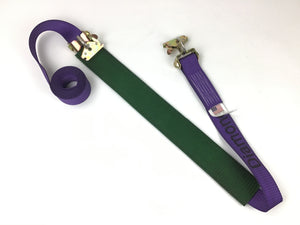 2" x 11' Purple DIAMOND WEAVE Wheel Strap with 2' Low Profile Grip Sleeve and Ratchet (Heavy Duty O-Ring E TRACK Fitting)