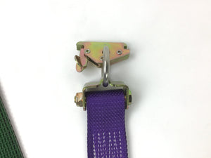 2" x 11' Purple DIAMOND WEAVE Wheel Strap with 2' Low Profile Grip Sleeve and Ratchet (Heavy Duty O-Ring E TRACK Fitting)