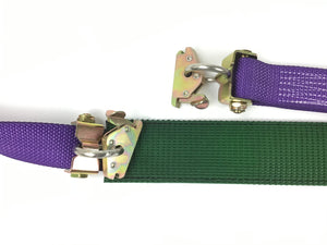 2" x 11' Purple DIAMOND WEAVE Wheel Strap with 2' Low Profile Grip Sleeve and Ratchet (Heavy Duty O-Ring E TRACK Fitting)