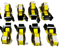 Load image into Gallery viewer, 8-Pack of 2&quot; x 27&#39; Yellow Complete Ratchet Strap Assemblies with Flat Hook |  3,335 WLL
