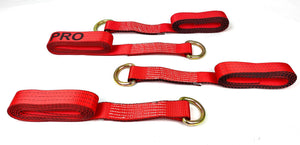 2" x 100" Red Tecnic Webbing Lasso Strap With D Ring | Pack of 4