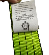 Load image into Gallery viewer, 2&quot; x 10&#39; Hi-VIZ Green Tecnic Webbing Lasso Straps w/Swivel-J Ratchets | Pack of 4
