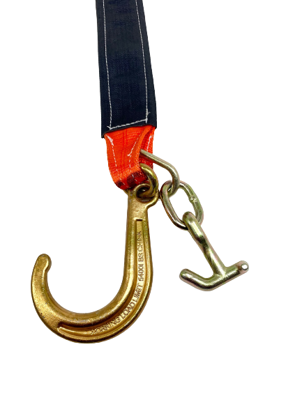 3 x 30 Tow Strap V Bridle with 15 J Hook & T Hook 2 Leg 5400