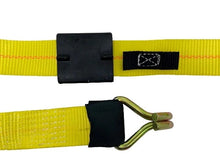 Load image into Gallery viewer, 2&quot; x 11&#39; Yellow Ratchet 3 Point Wheel Strap with 3 Rubber Tread Grabs (Wire Hook)
