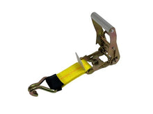 Load image into Gallery viewer, 2&quot; x 11&#39; Yellow Ratchet 3 Point Wheel Strap with 3 Rubber Tread Grabs (Wire Hook)
