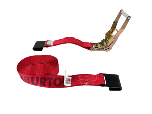 2" x 27' Red Ratchet Strap with Flat Hooks
