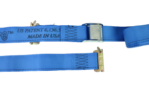 2" x 20' Blue Interior Van Strap Cam Buckle Assembly with E-Track Fitting | Pack of 6