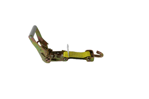 2" x 11' Yellow Tecnic Ratchet 3 Point Wheel Strap with 3 Rubber Tread Grabs (Swivel J)