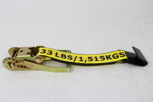 2" x 30' Professional Grade BIG YELLOW Ratchet Strap with Flat Hooks - 3333lb WLL