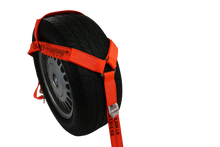 Load image into Gallery viewer, Orange Diamond Weave Tire Bonnet with Snap Hook Ratchets | Pack of 4
