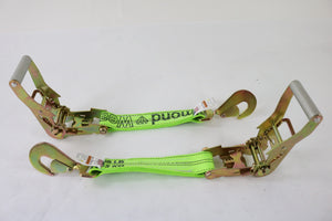 2" Ratchet with Hi Viz Diamond Weave Webbing and Twisted Snap Hook | Pack of 2