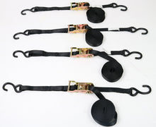 Load image into Gallery viewer, 1&quot; x 16&#39; Black Ratchet Strap with S Hook (12 Pack)
