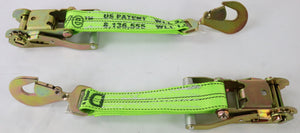 2" Ratchet with Hi Viz Diamond Weave Webbing and Twisted Snap Hook | Pack of 2