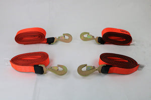 2" x 18' Orange Tecnic Strap with Twisted Snap Hook | Pack of 4