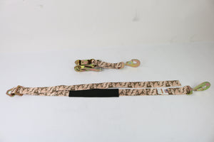 2" x 8' Camo Combo Ratchet Axle Strap Assembly with Snap Hook