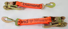 Load image into Gallery viewer, 2&quot; Ratchet with Orange Diamond Weave Webbing and Twisted Snap Hook | Pack of 2
