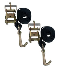 Load image into Gallery viewer, 2&quot; x 10&#39; Diamond Weave Strap with Mini J Hooks and Finger Hook Ratchet (2 Pack)
