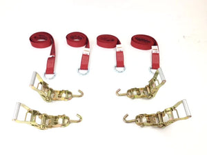 2" x 8' Diamond Weave Lasso Wheel Lift Strap w/ Swivel J Ratchets (4 pack)