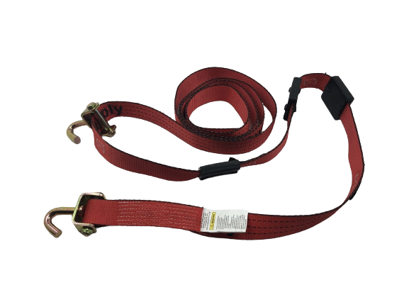 14FT Red Tecnic Wheel Strap with Rubber Tread Grabs (Swivel J)
