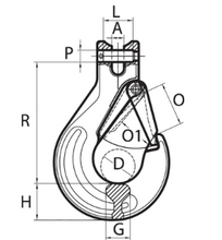 Load image into Gallery viewer, 3/8 G100 Peerless Clevis Sling Hook with Latch
