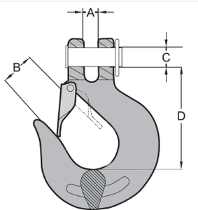 3/8" Grade Clevis Slip Hook with Safety Latch
