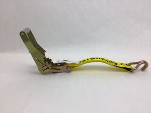 2" x 11' Yellow Ratchet 3 Point Wheel Strap with Low Pro Sleeve (Wire Hook)