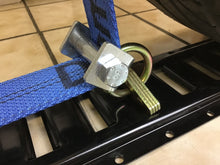 Load image into Gallery viewer, 2&quot; x 11&#39; DIAMOND WEAVE 3 POINT Wheel Strap With 2&#39; Low Profile Grip Sleeve and Ratchet (E-TRACK FITTING)
