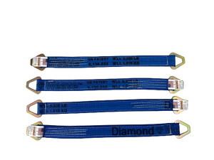 24" Three-ply Axle Strap in Diamond Weave for Car Hauler & Towing | Pack of 4